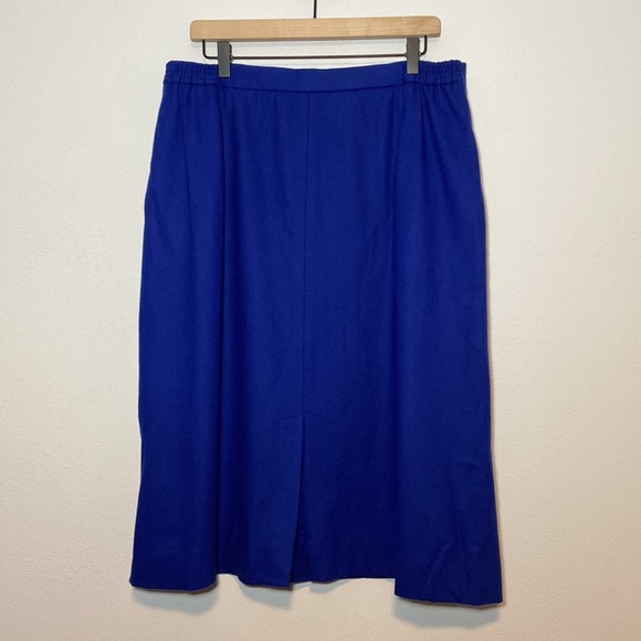 Vintage Cordon of Philadelphia Wool Midi Skirt with Pockets Size 36 Large Indigo - Picture 4 of 6
